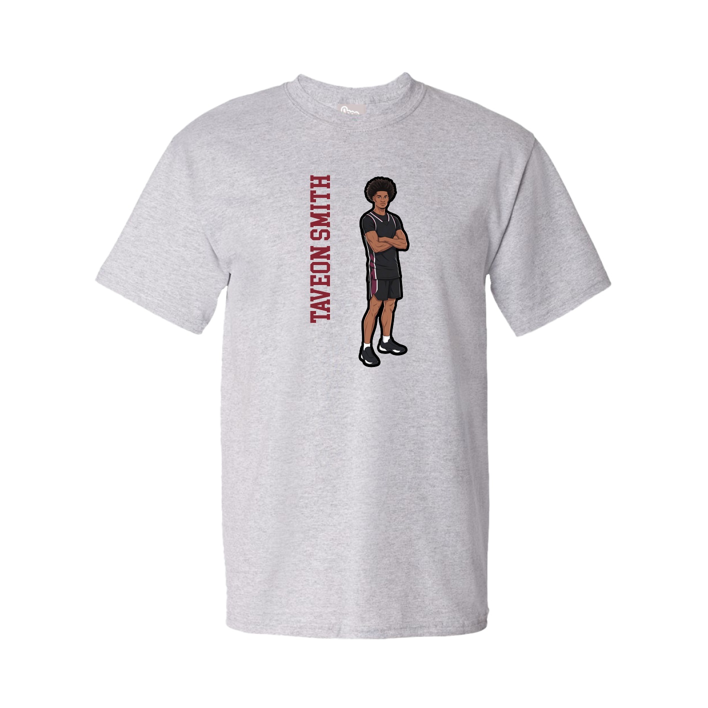 Tee — Name Vertical in Grey