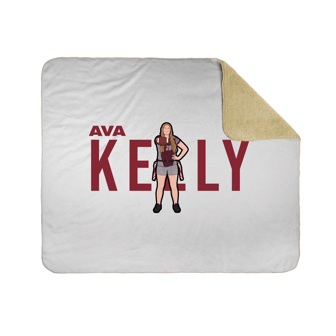 Throw Blanket — Player Name in White