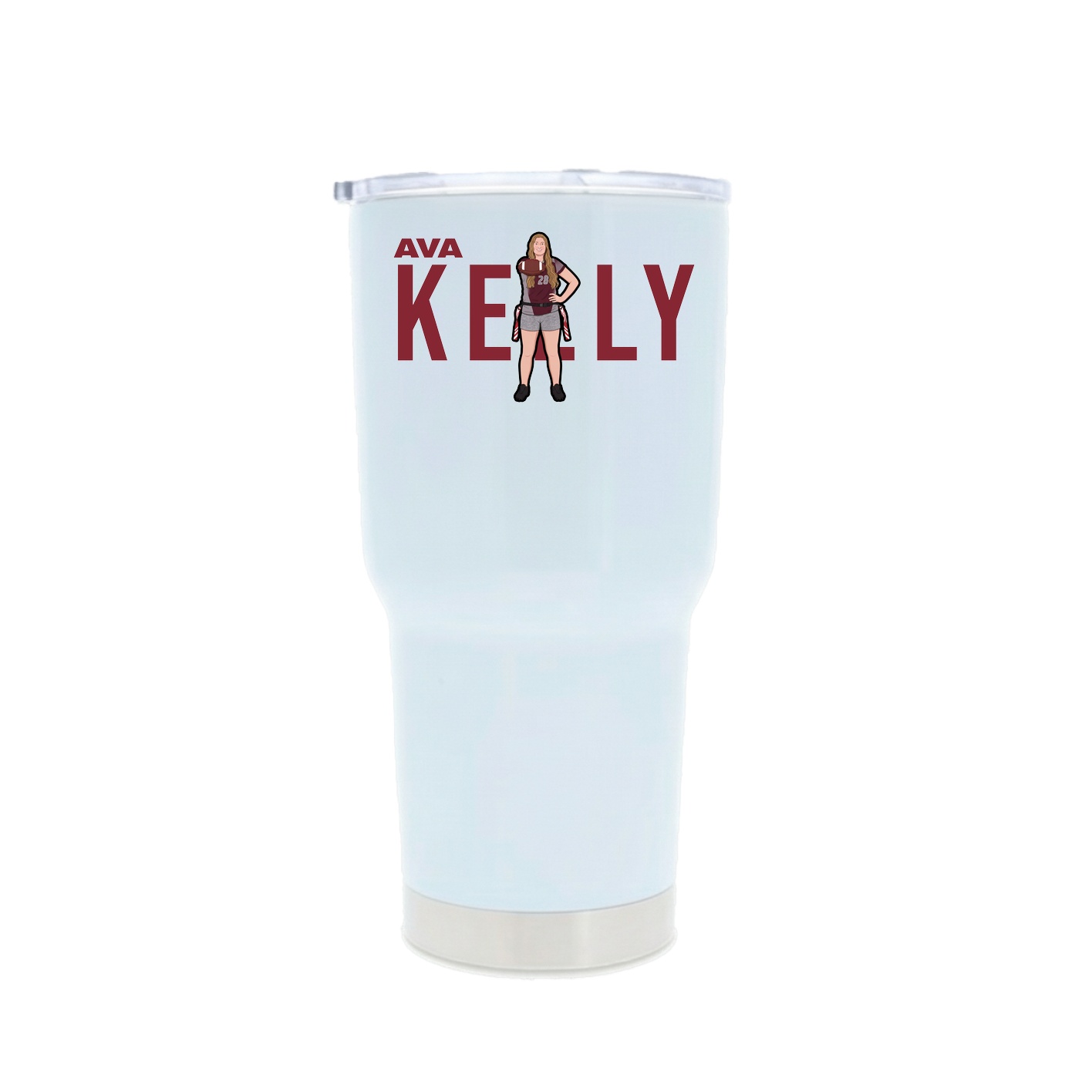 30oz Stainless Steel Tumbler — Player Name in White