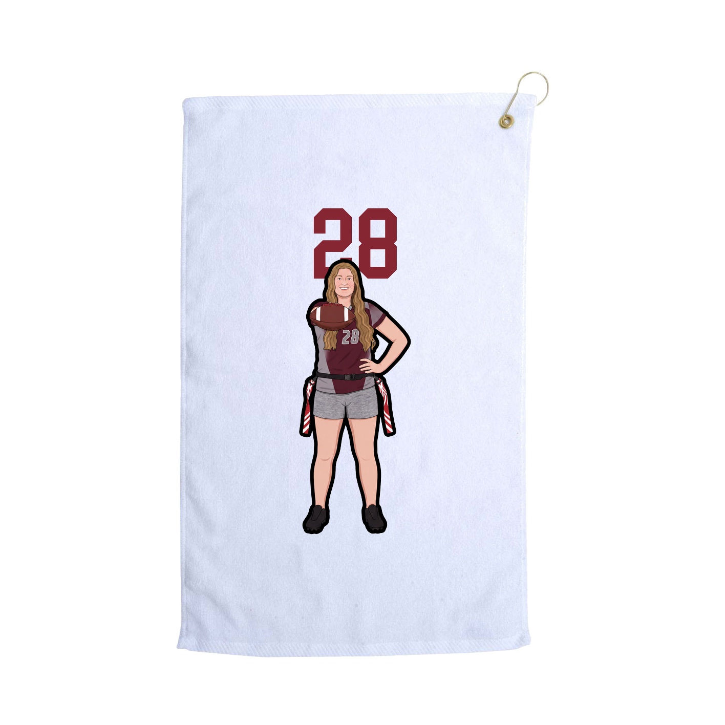 Golf Towel — Number Top in White