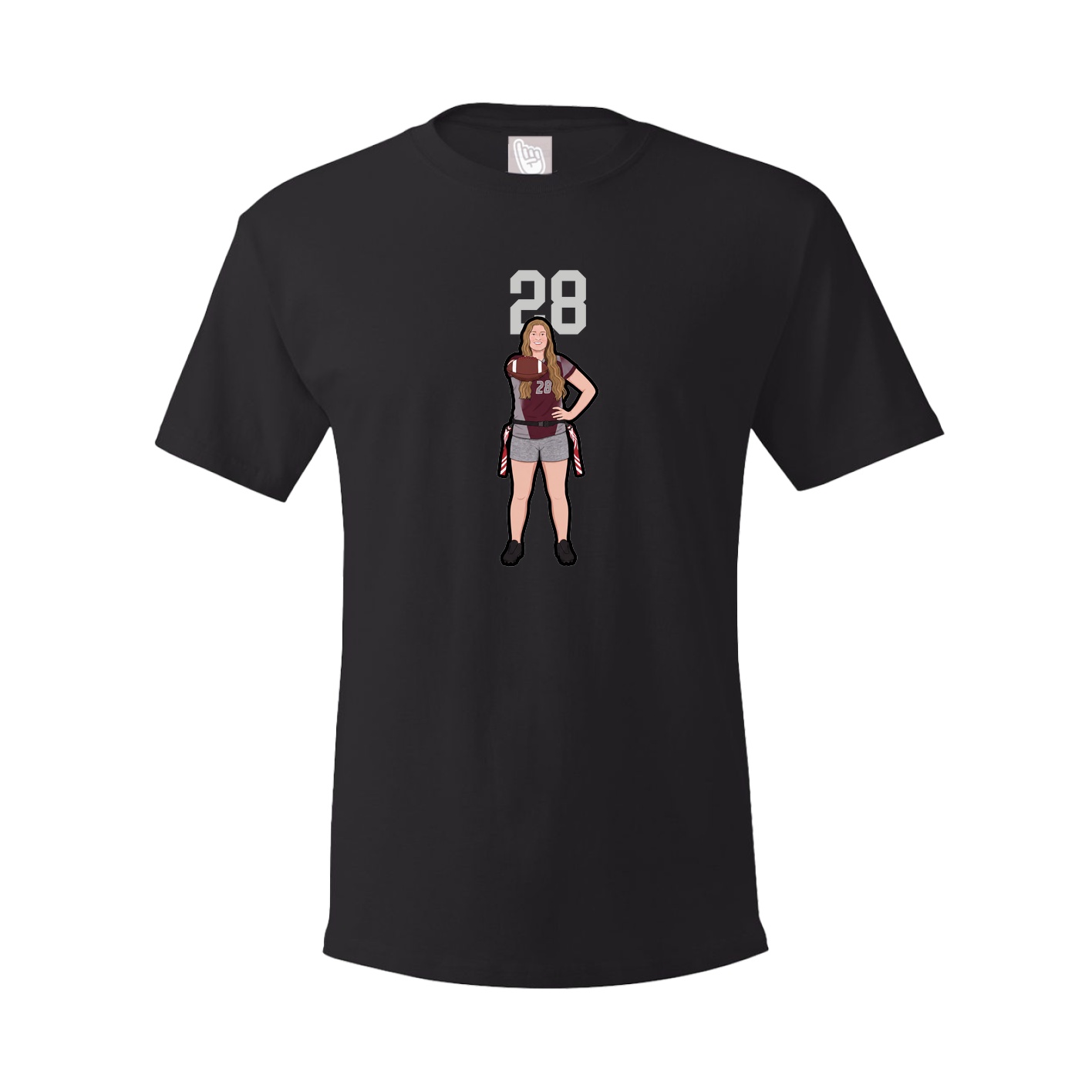 Youth Tee — Number Top in Black