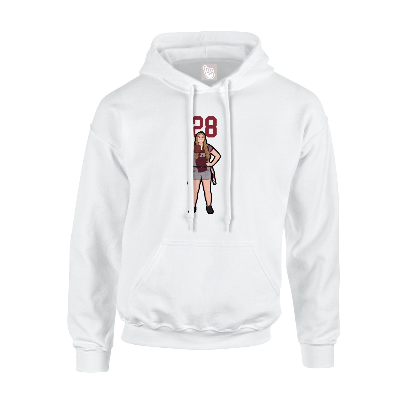 Hoodie — Number Top in White