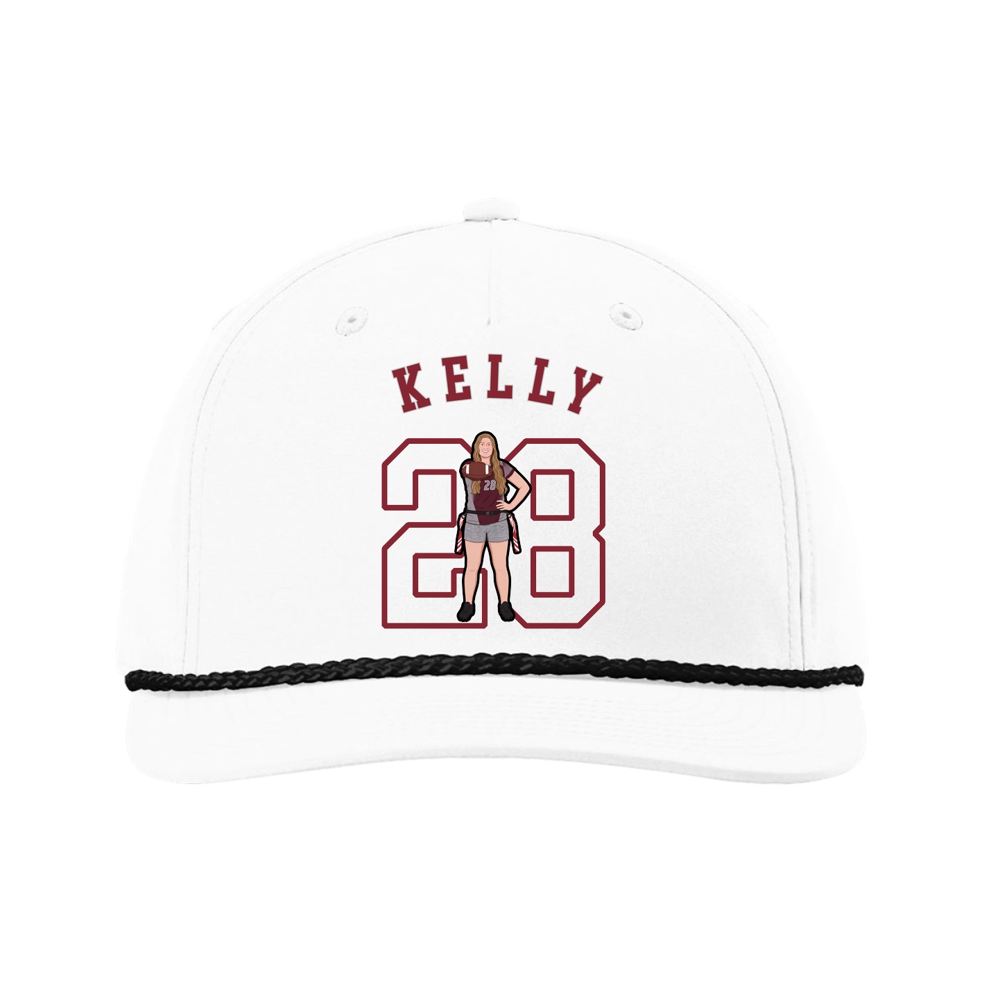 Five-Panel Classic Rope Cap — Shirsey Arch in White