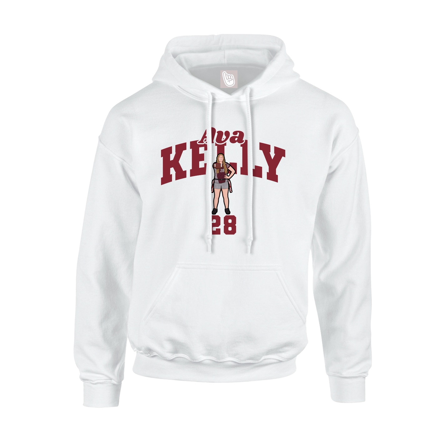 Youth Hoodie — Signature Arch in White