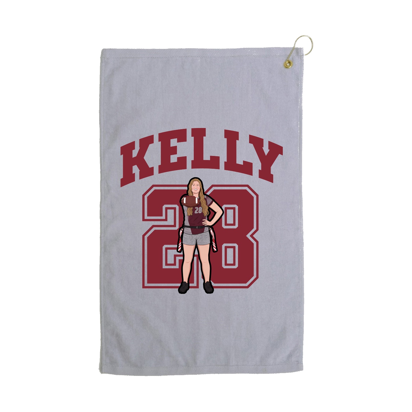 Golf Towel — Number in Grey