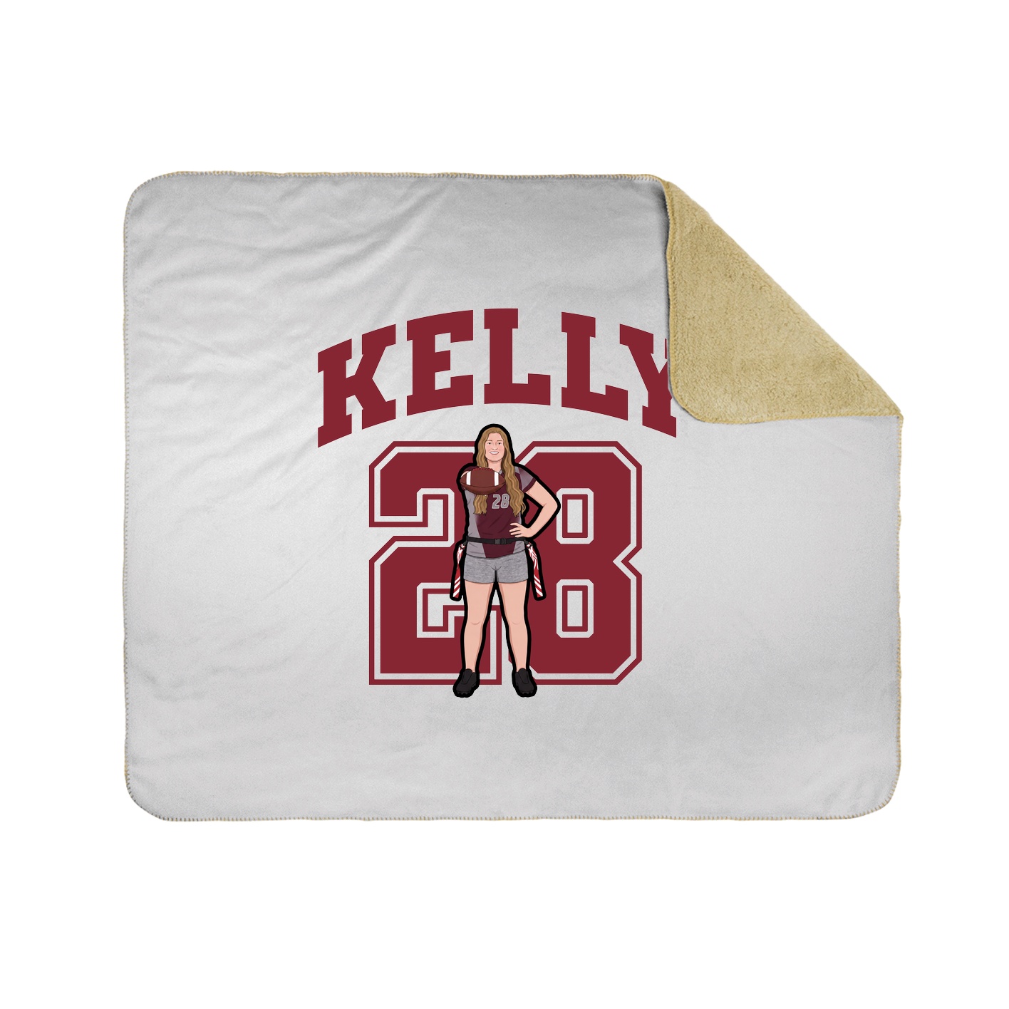 Throw Blanket — Number in White