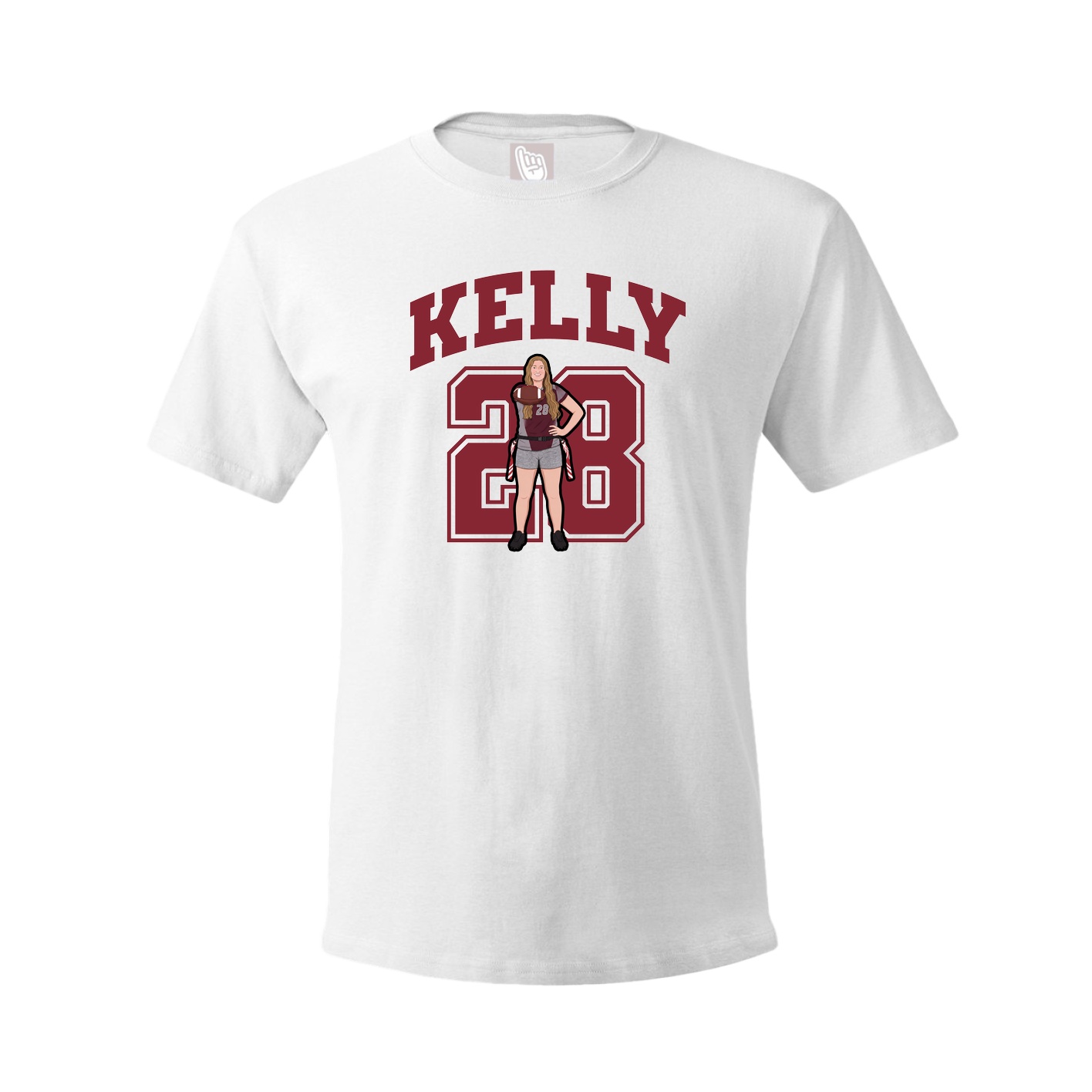Youth Tee — Number in White