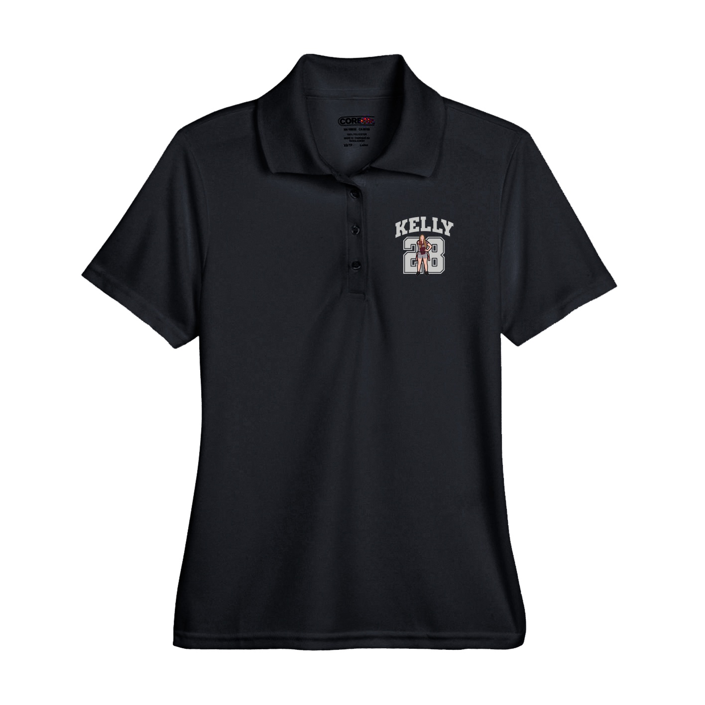 Performance Polo — Number in Black