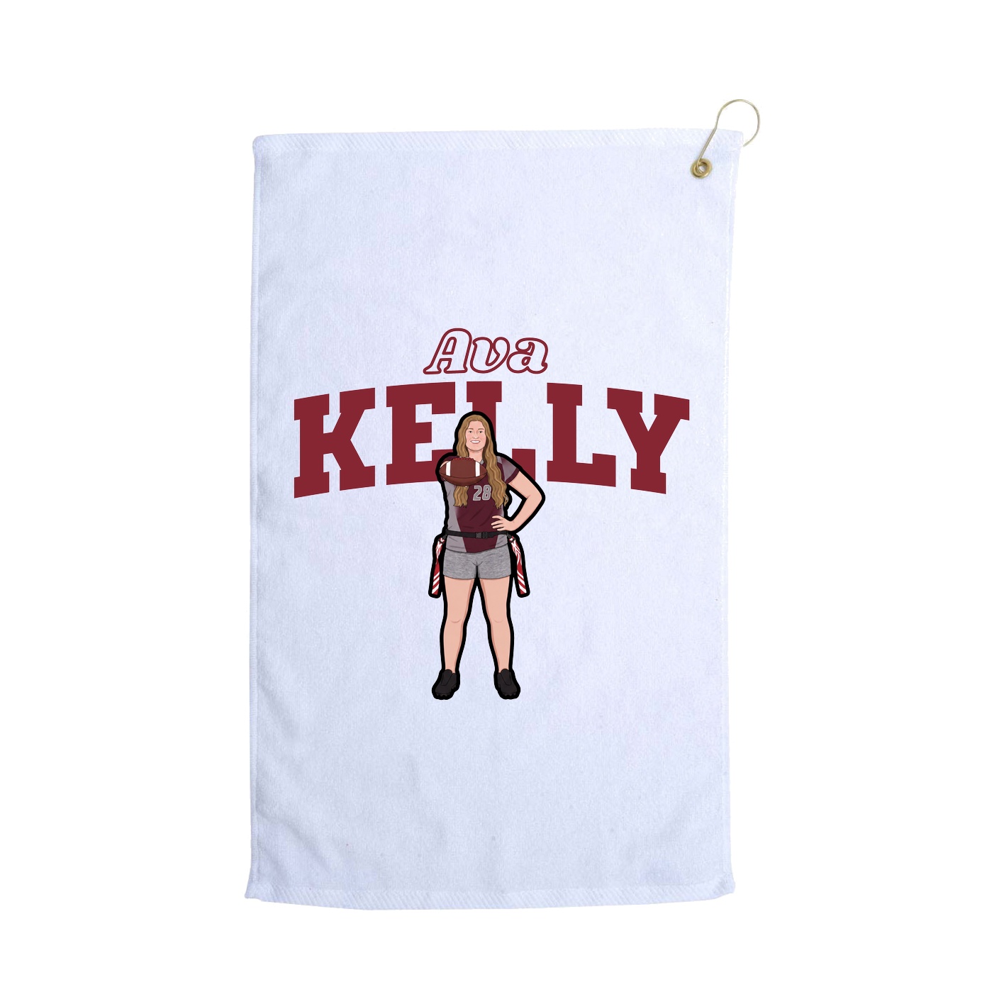 Golf Towel — Name Arch in White