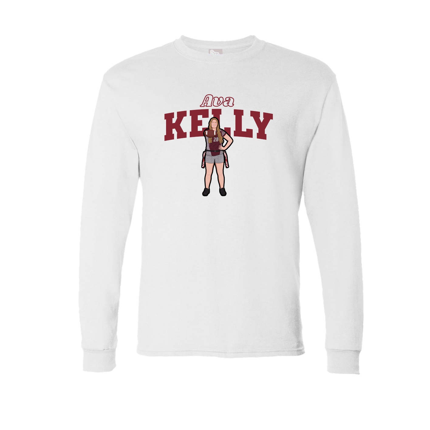 Long Sleeve Tee — Name Arch in White