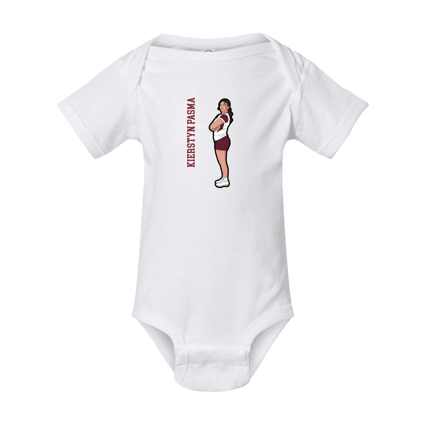 Baby Onesie — Name Vertical in White