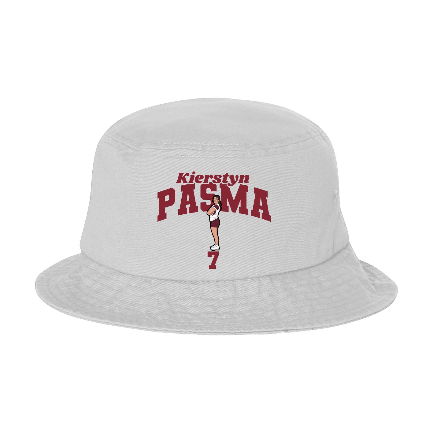 Bucket Cap — Signature Arch in White