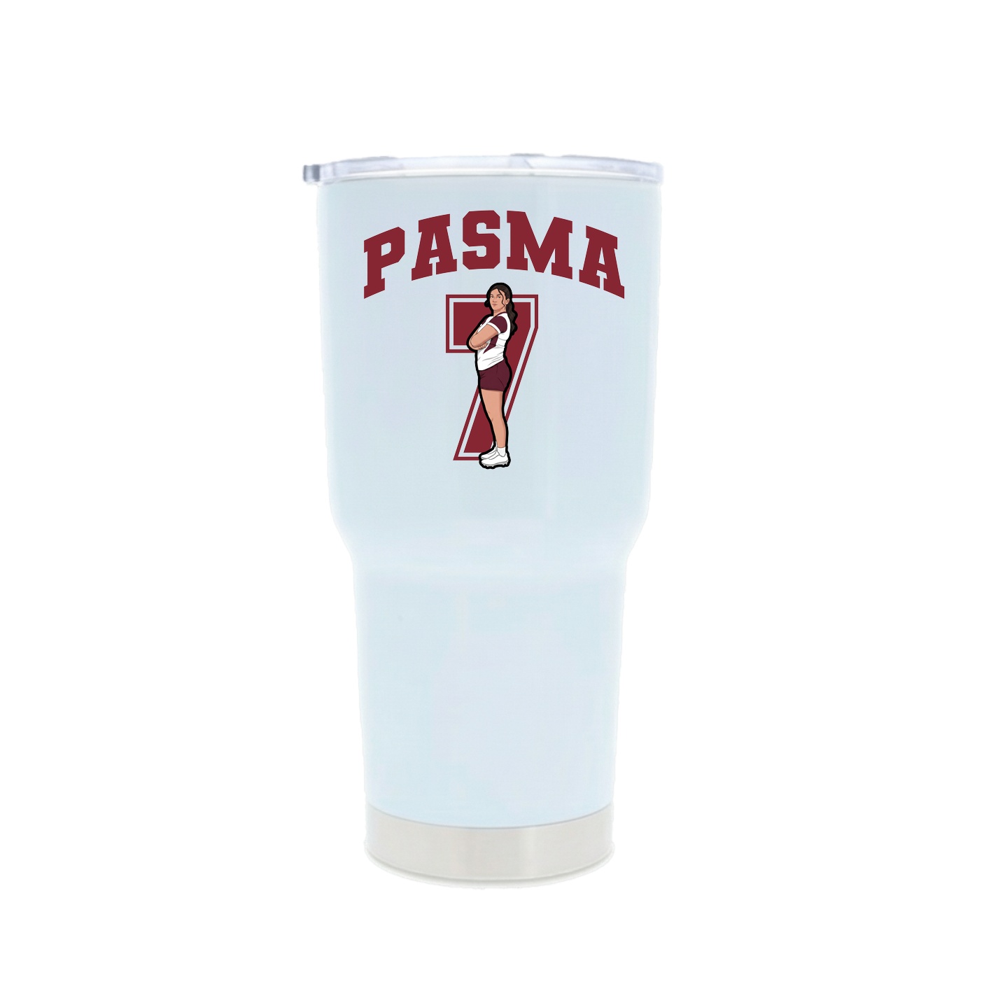30oz Stainless Steel Tumbler — Number in White