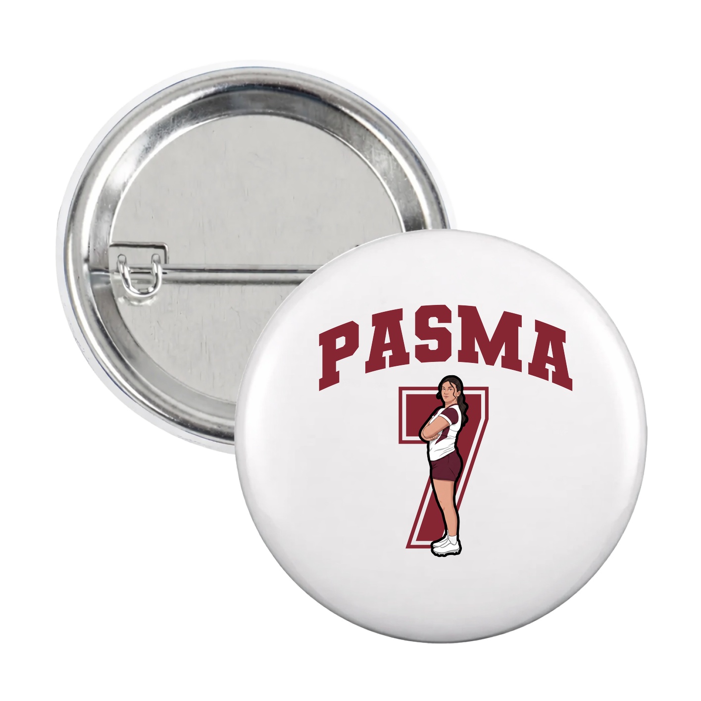 Game Day Button — Number in White