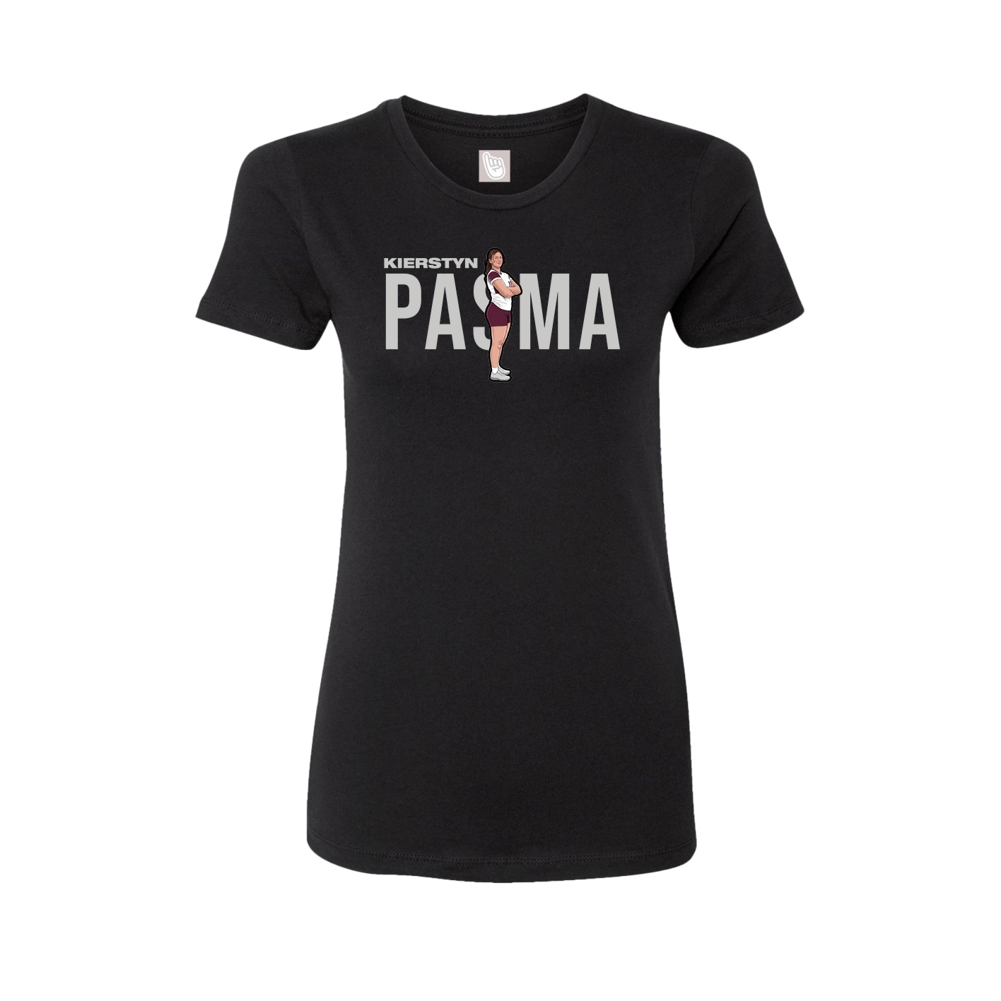 Fitted Women's Tee — Player Name in Black