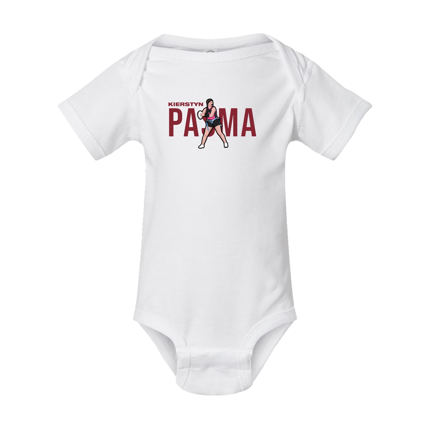 Baby Onesie — Player Name in White
