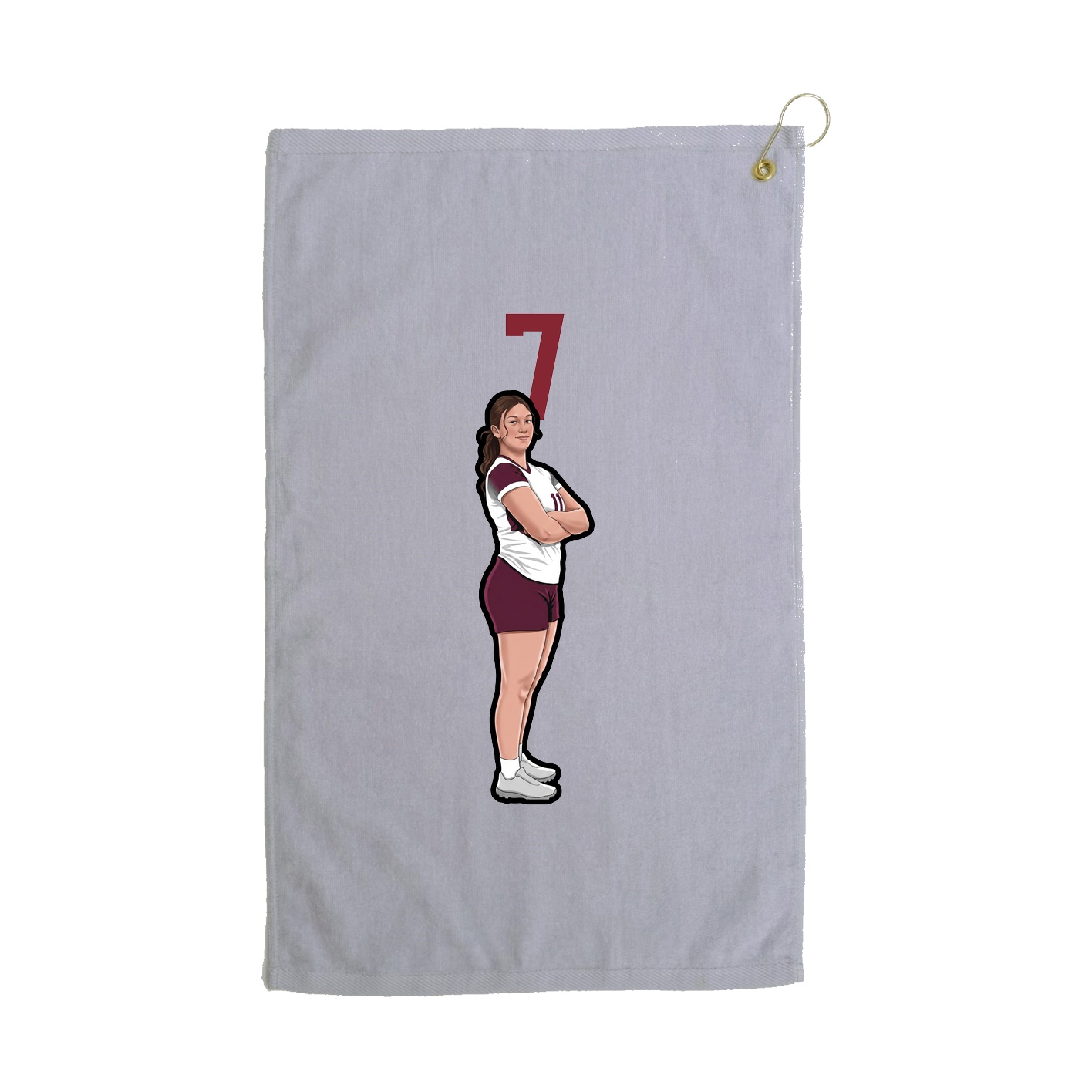 Golf Towel — Number Top in Grey