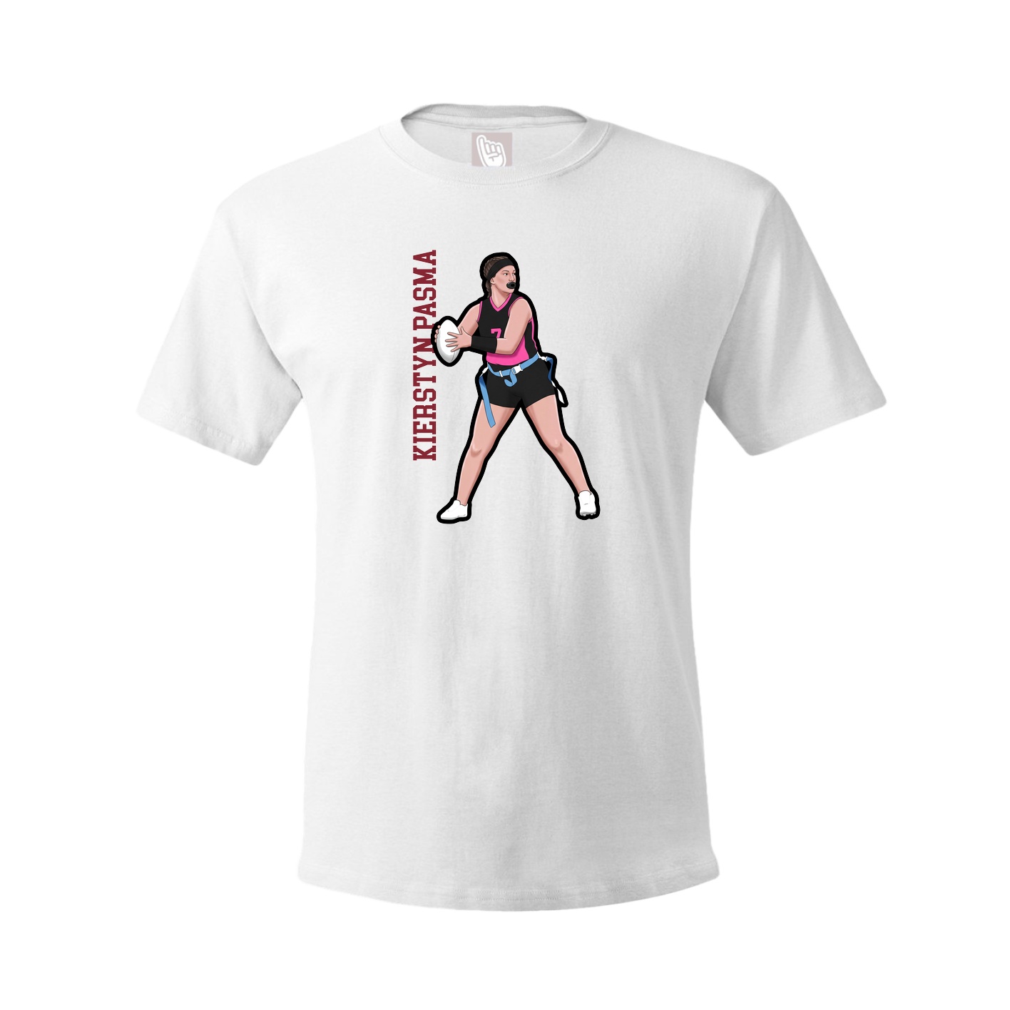 Tee — Name Vertical in White