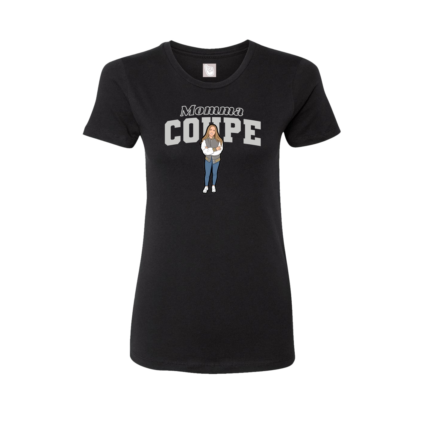 Womens Tee — Mothers Day Block in Black