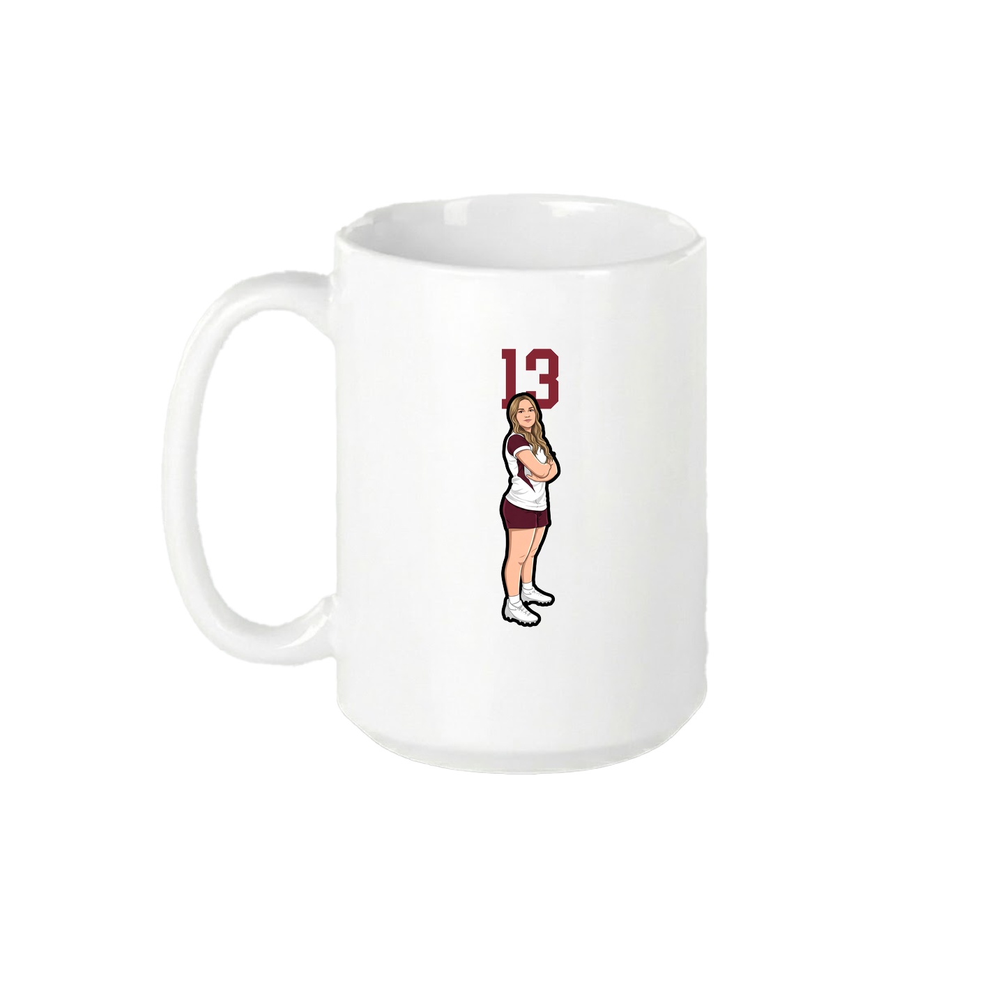 15oz Coffee Mug — Number Top in White