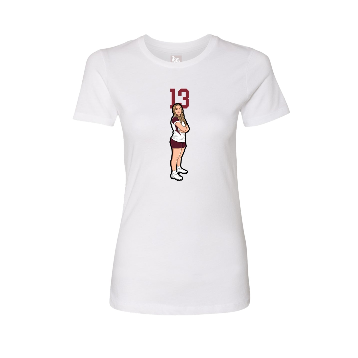 Fitted Women's Tee — Number Top in White