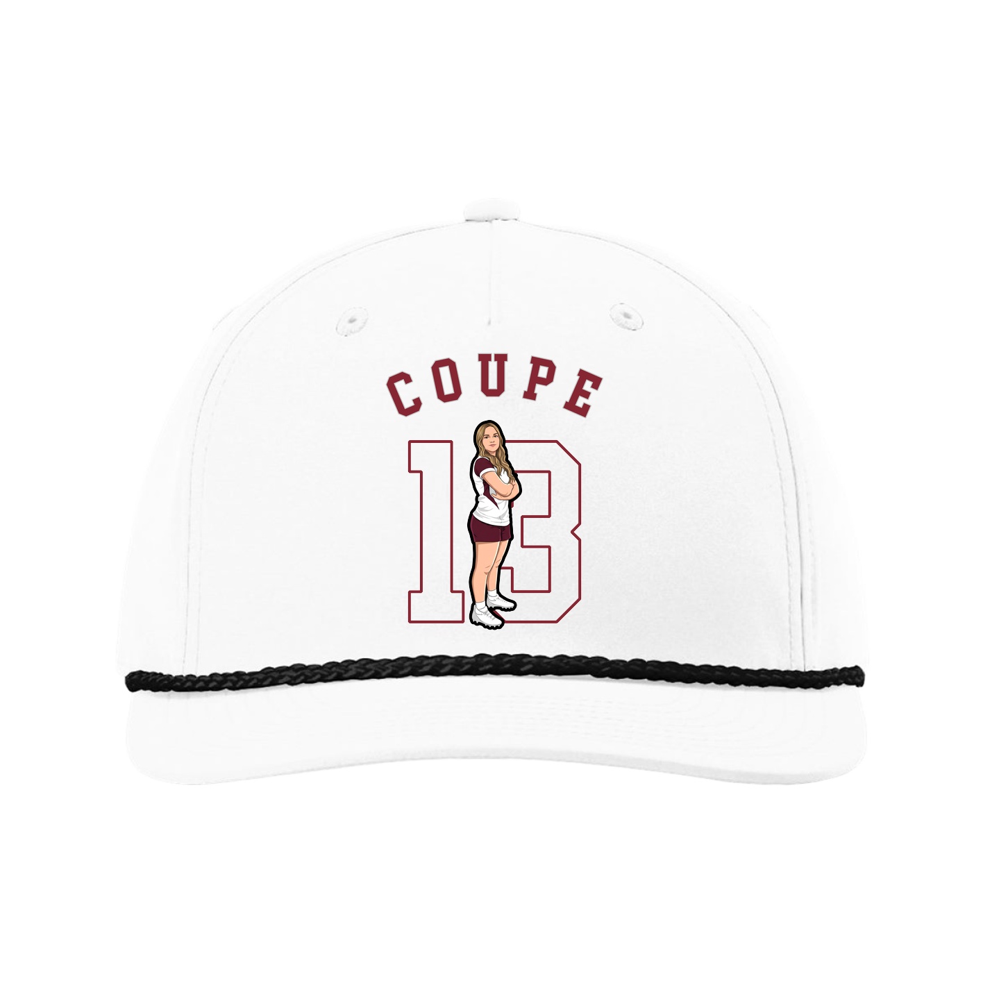 Five-Panel Classic Rope Cap — Shirsey Arch in White