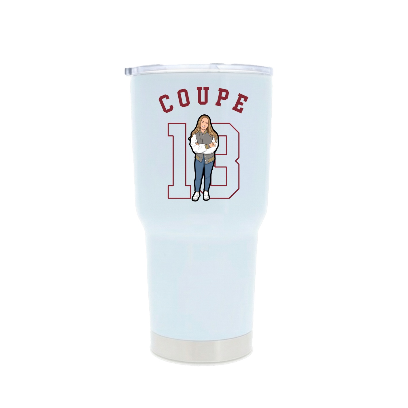 30oz Stainless Steel Tumbler — Shirsey Arch in White