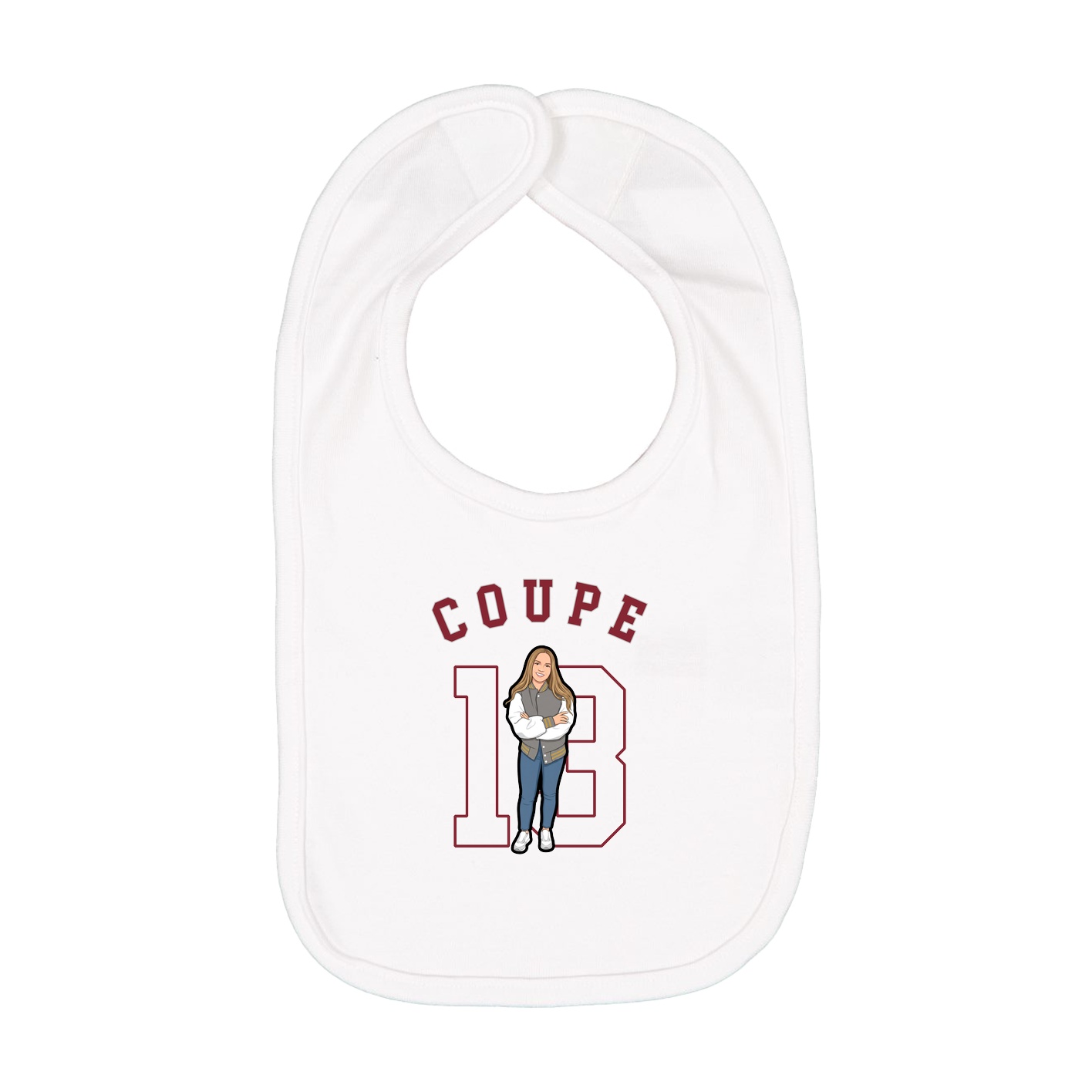 Infant Bib — Shirsey Arch in White