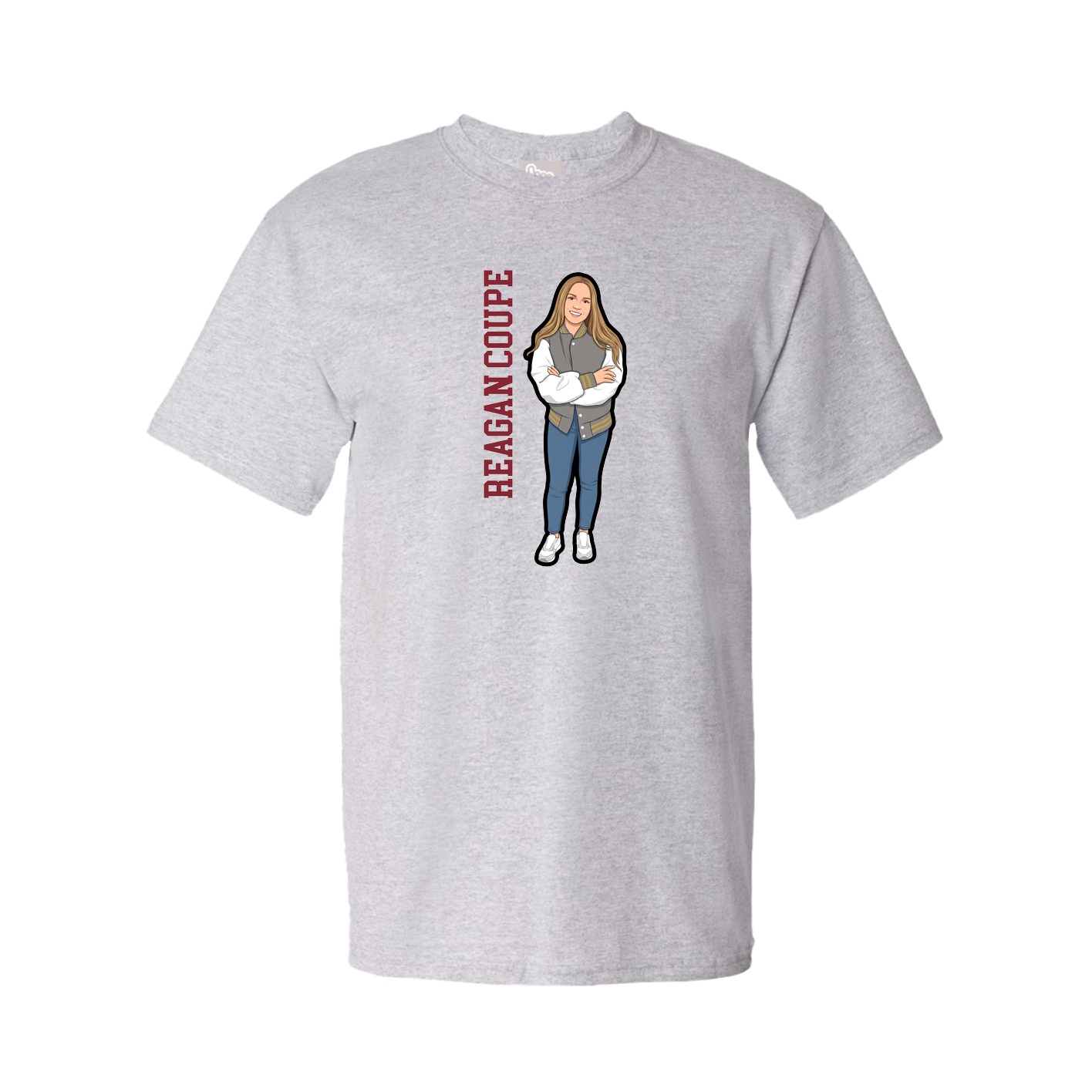 Tee — Name Vertical in Grey