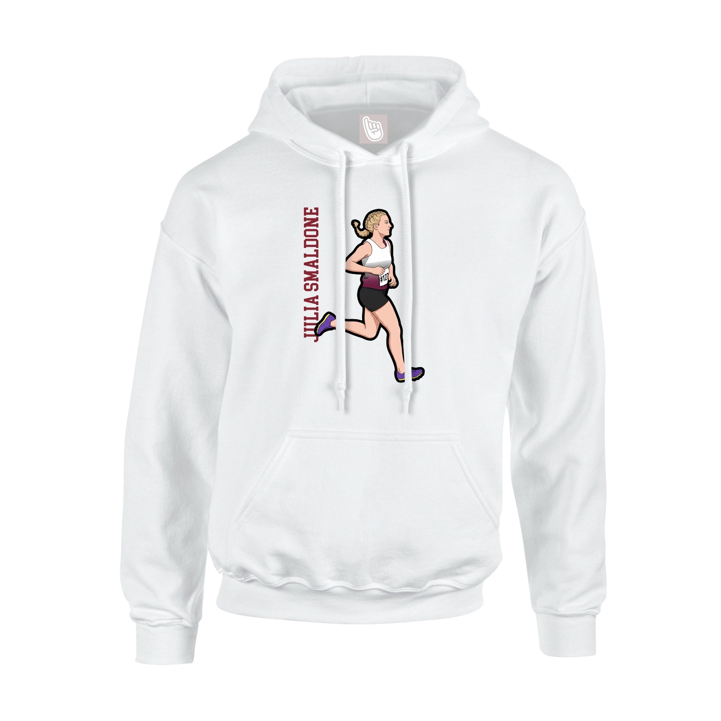 Youth Hoodie — Name Vertical in White
