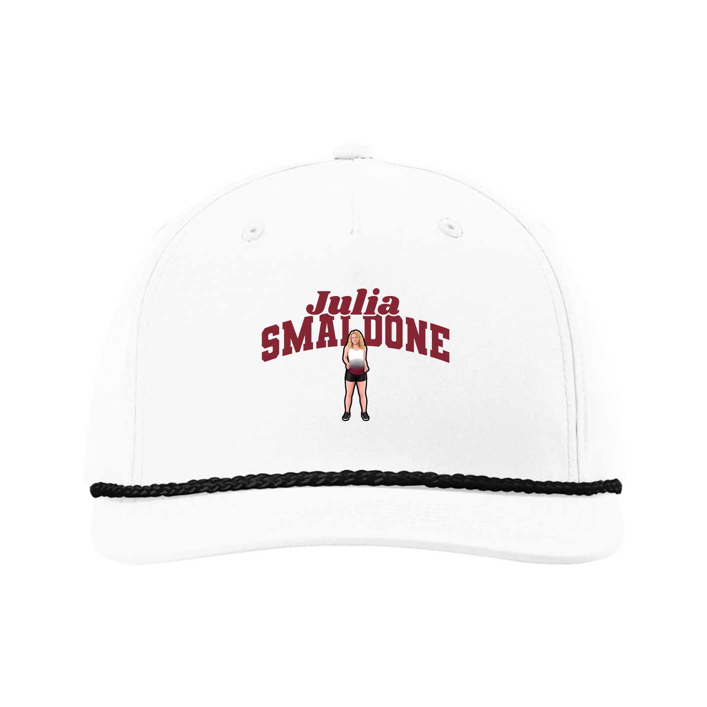 Five-Panel Classic Rope Cap — Signature Arch in White