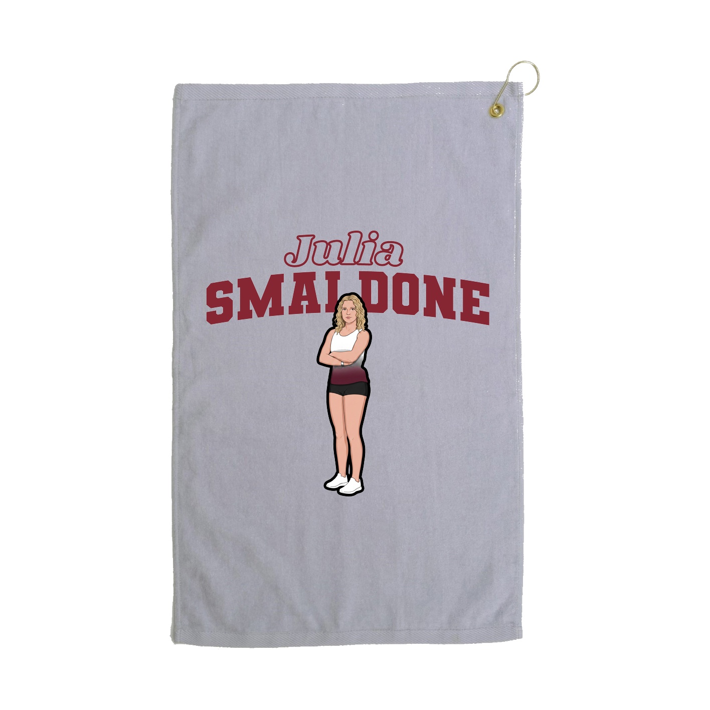 Golf Towel — Name Arch in Grey