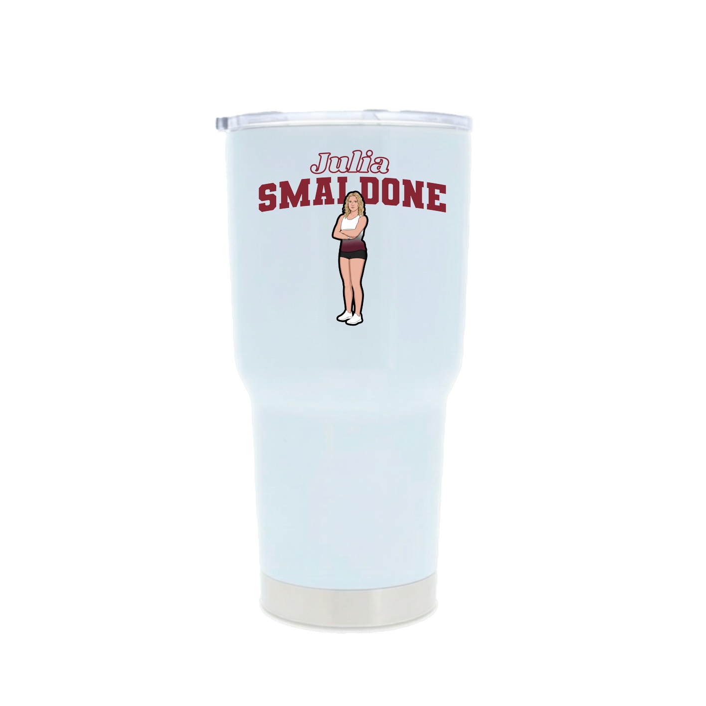 30oz Stainless Steel Tumbler — Name Arch in White