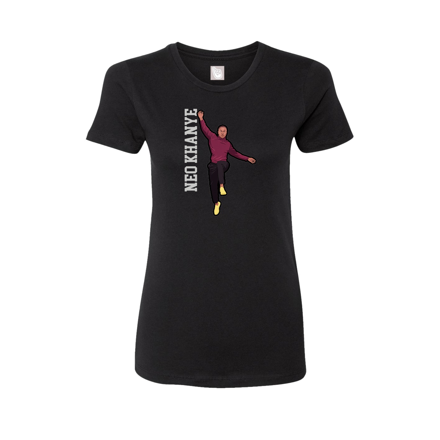 Fitted Women's Tee — Name Vertical in Black