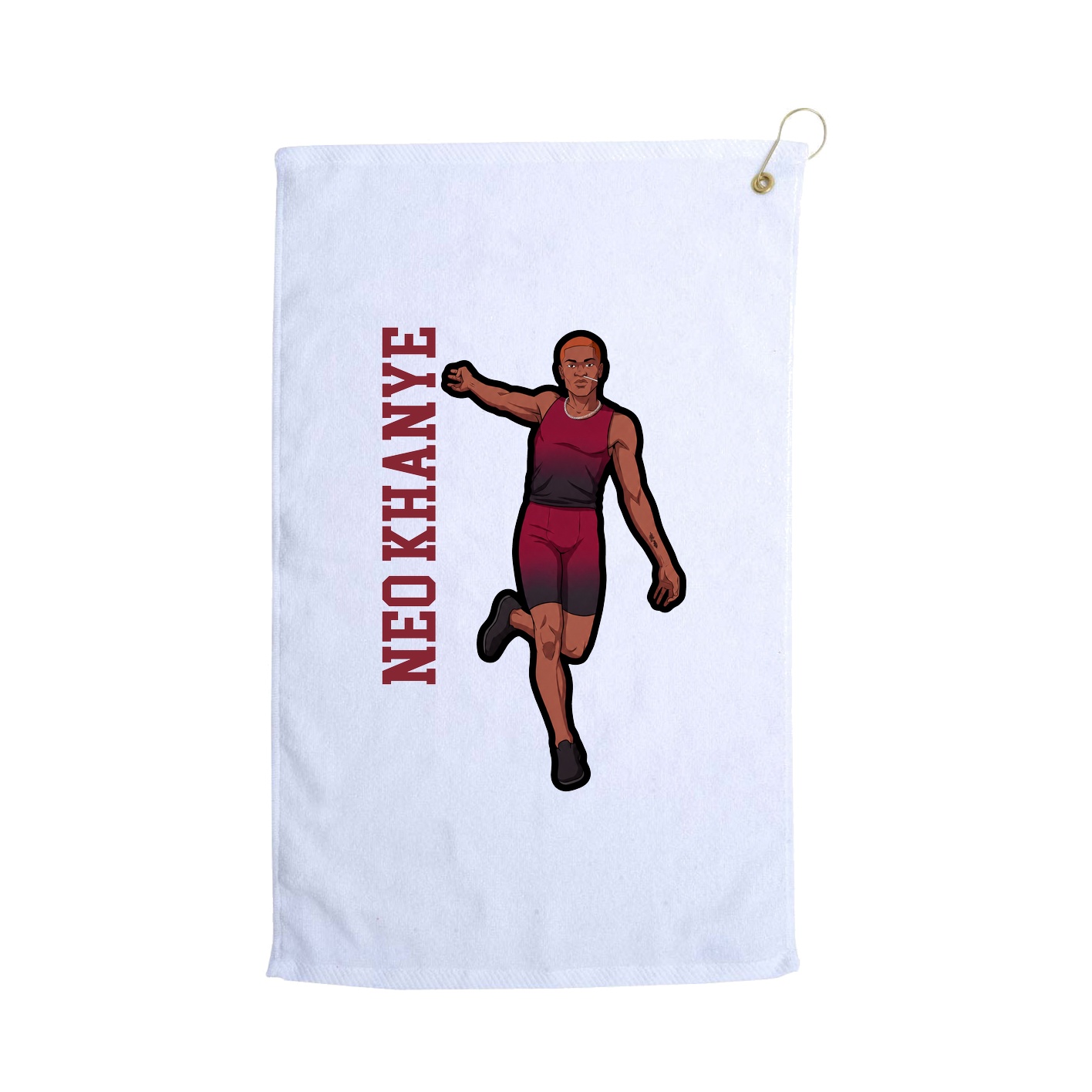Golf Towel — Name Vertical in White