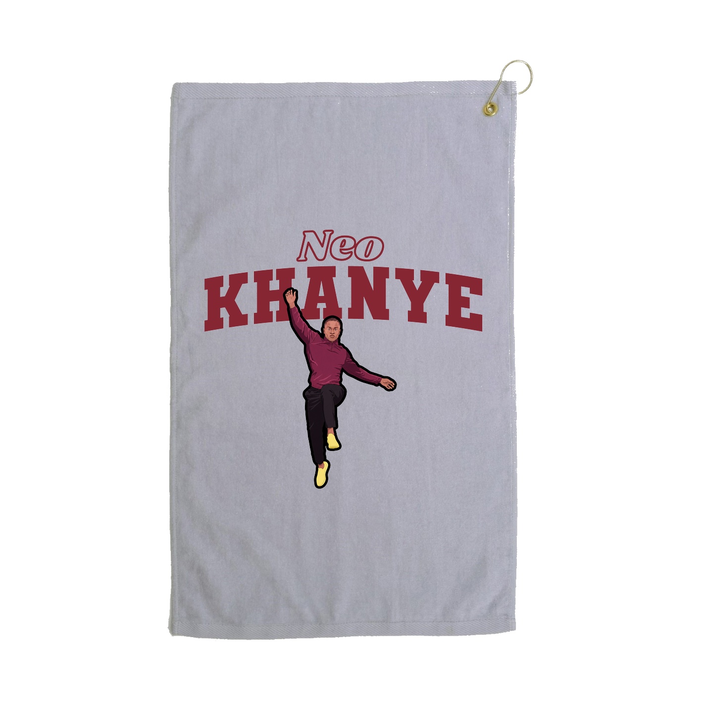 Golf Towel — Name Arch in Grey