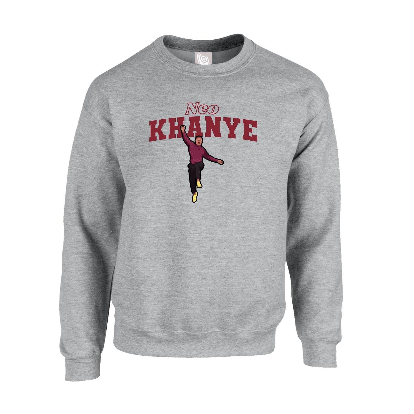 Fleece Crew — Name Arch in Grey