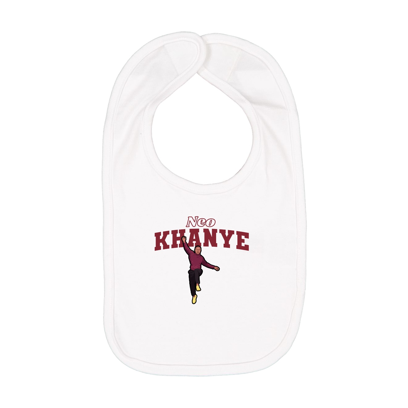 Infant Bib — Name Arch in White