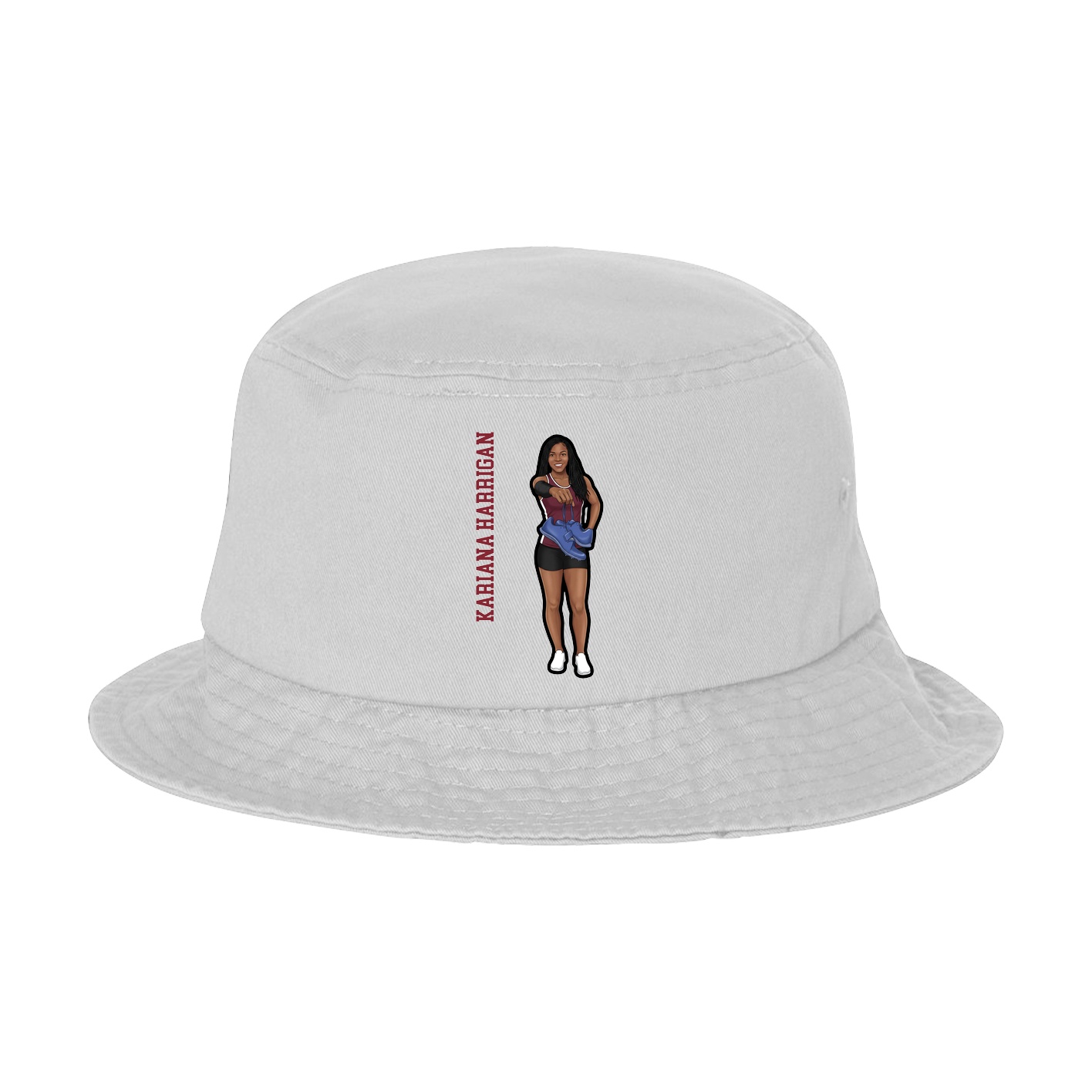 Bucket Cap — Name Vertical in White