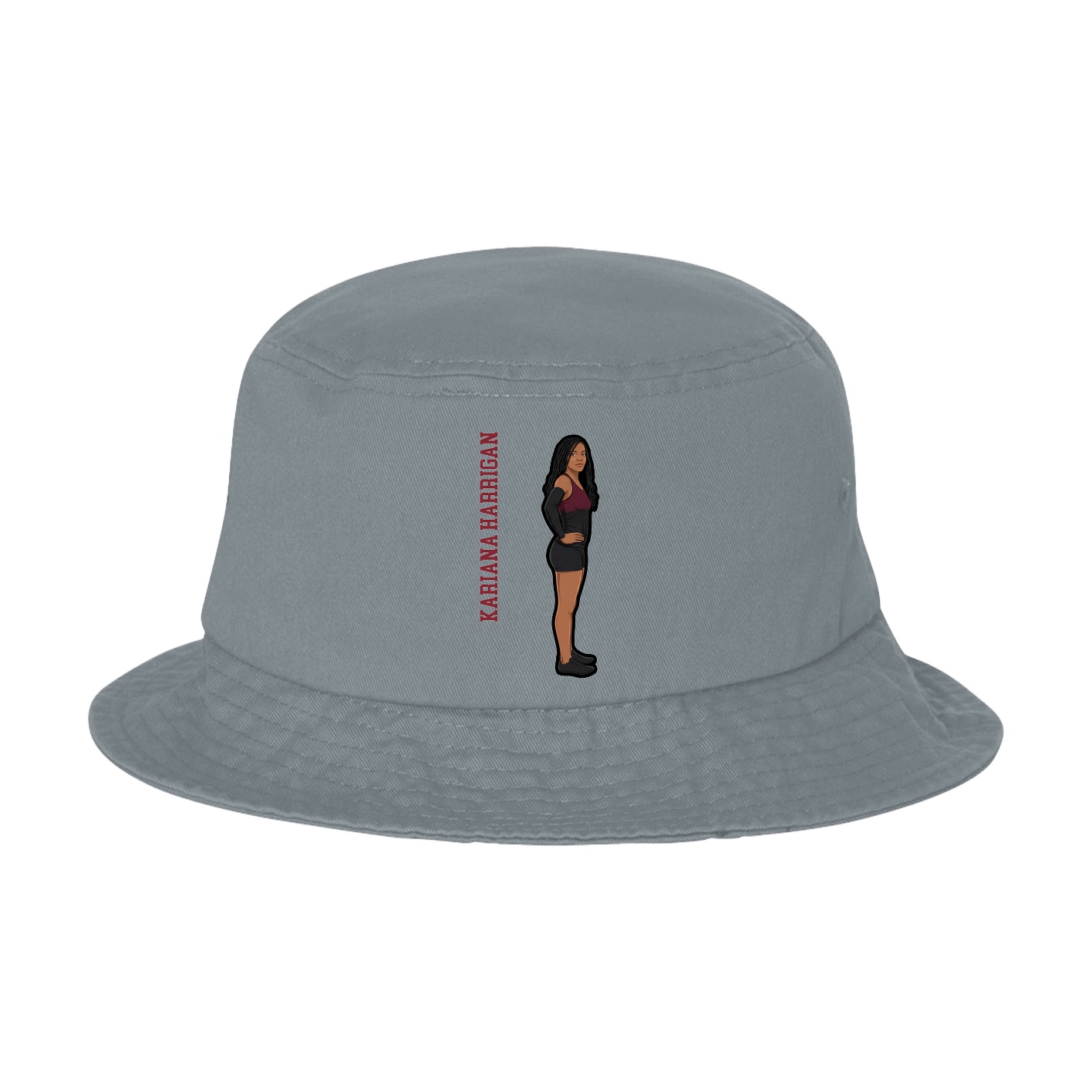 Bucket Cap — Name Vertical in Grey