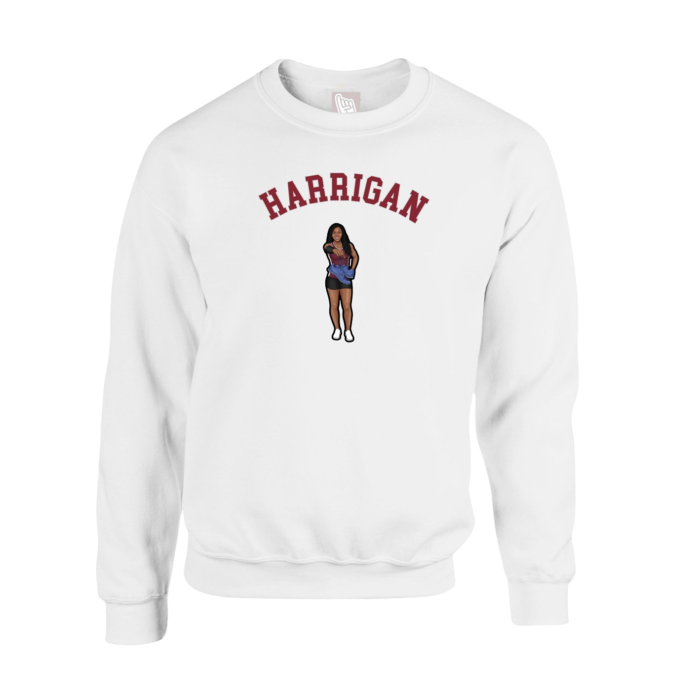 Fleece Crew — Shirsey Arch in White