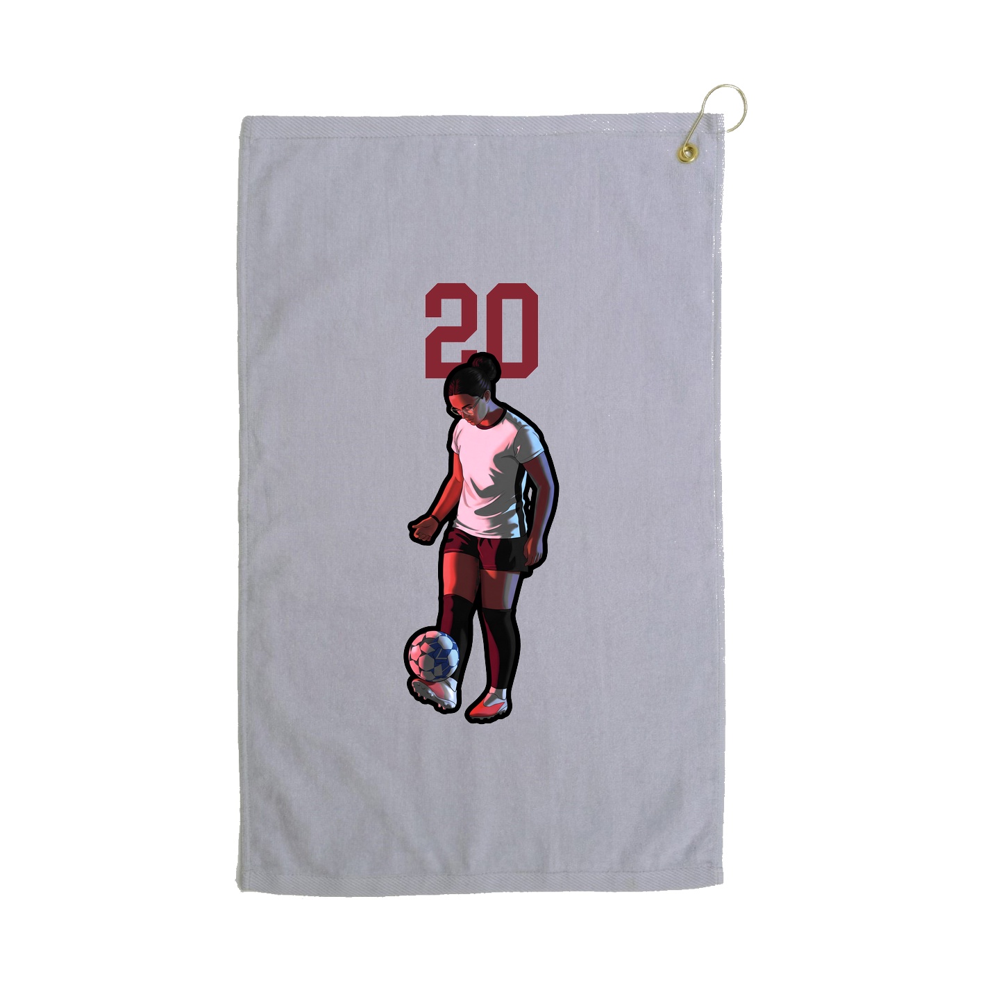 Golf Towel — Number Top in Grey