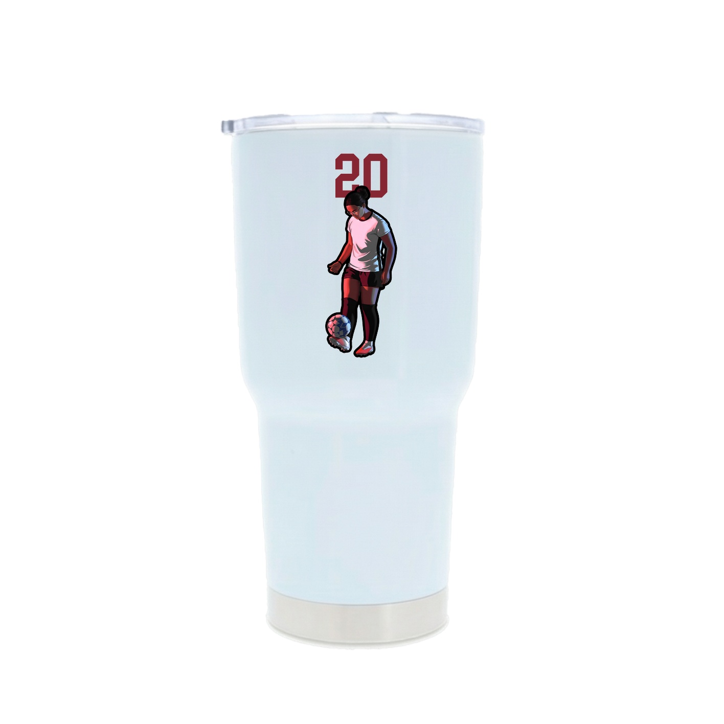 30oz Stainless Steel Tumbler — Number Top in White