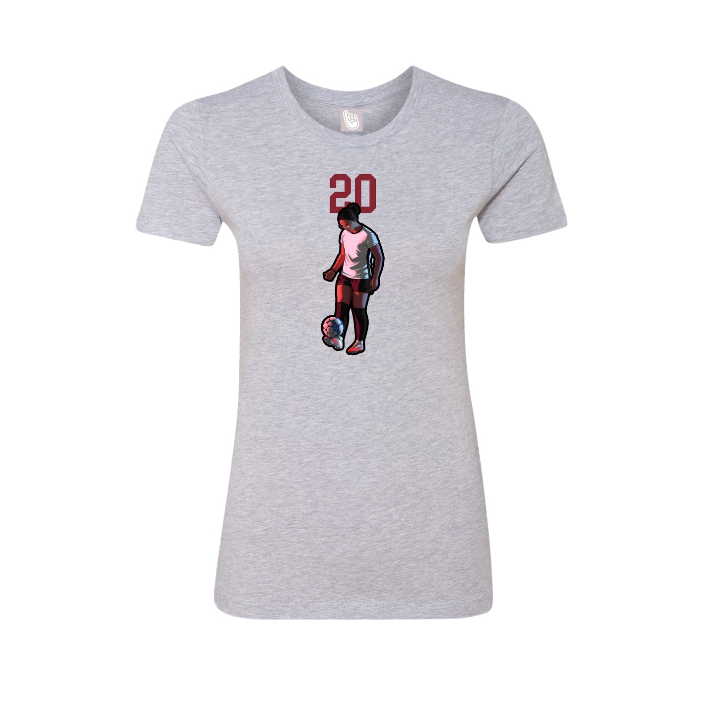Fitted Women's Tee — Number Top in Grey