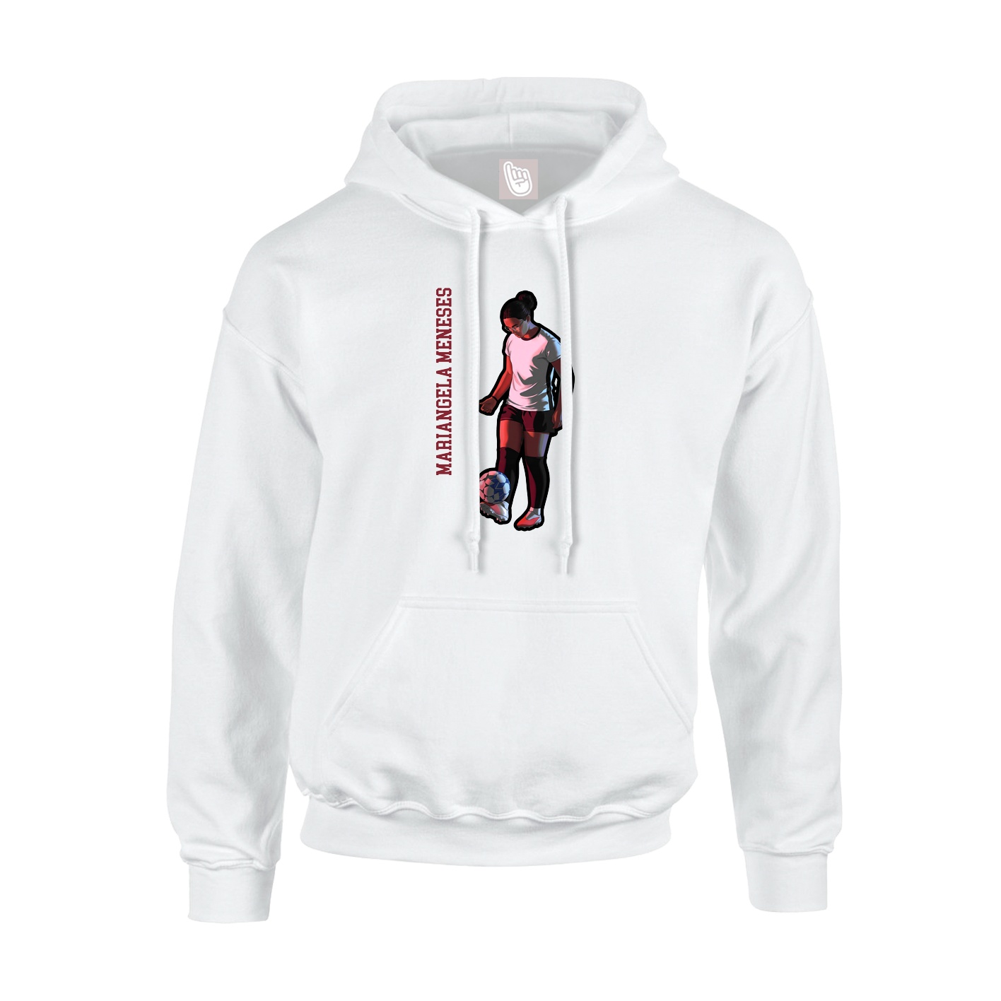 Youth Hoodie — Name Vertical in White