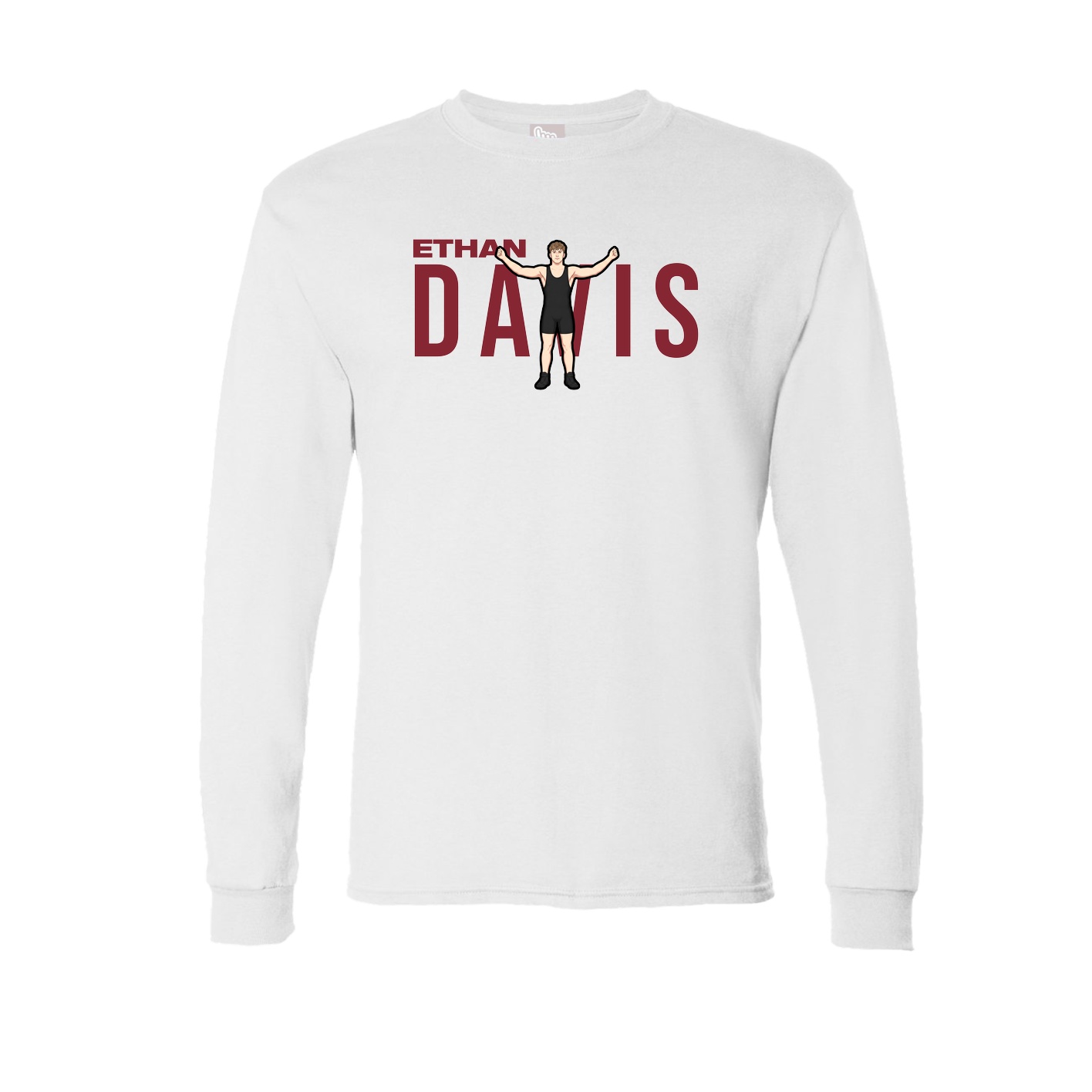 Long Sleeve Tee — Player Name in White