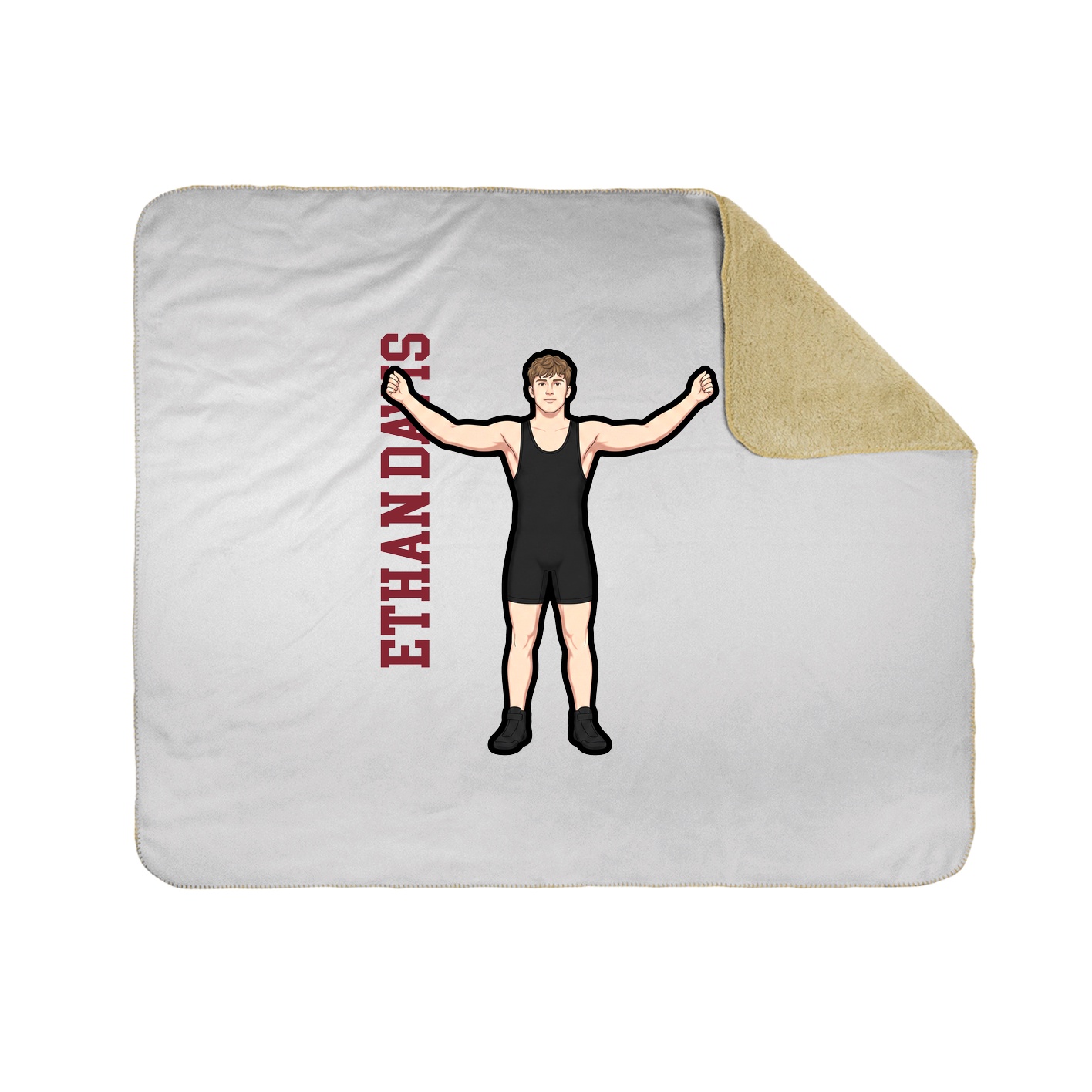 Throw Blanket — Name Vertical in White
