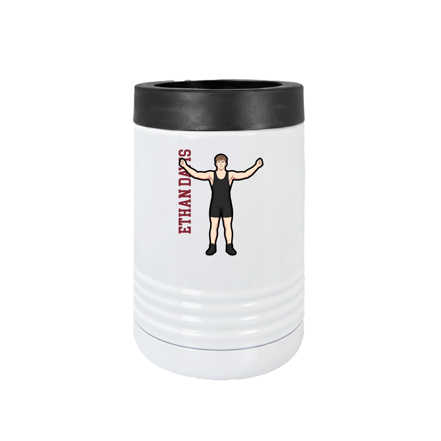 Beverage Holder — Name Vertical in White