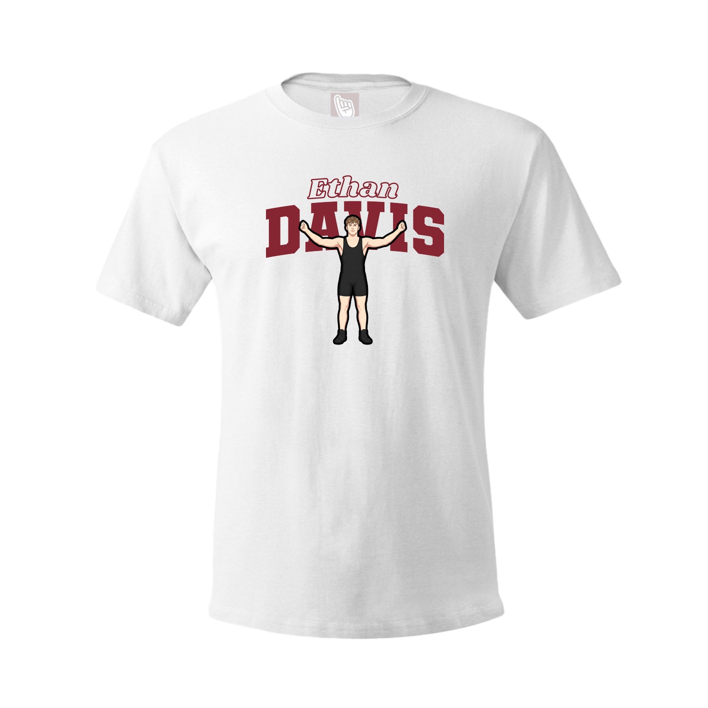Youth Tee — Name Arch in White