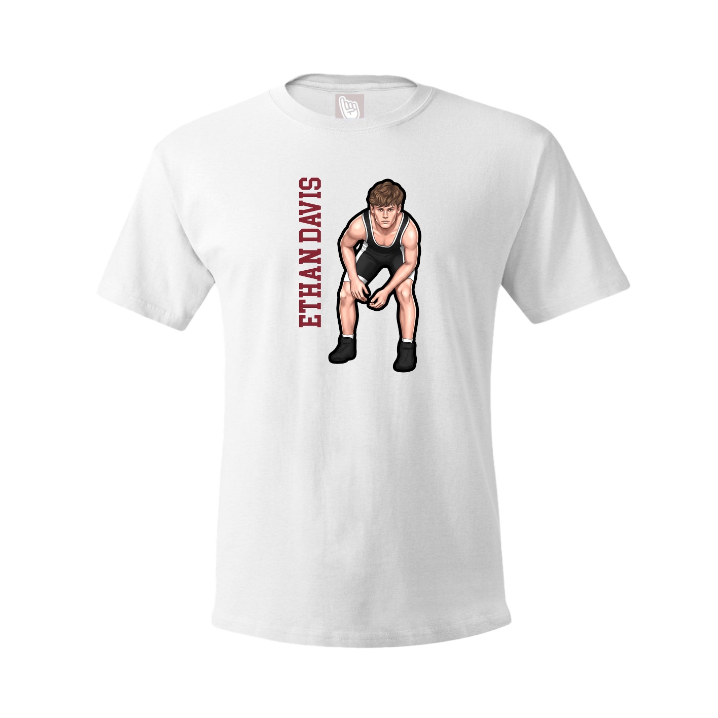 Tee — Name Vertical in White